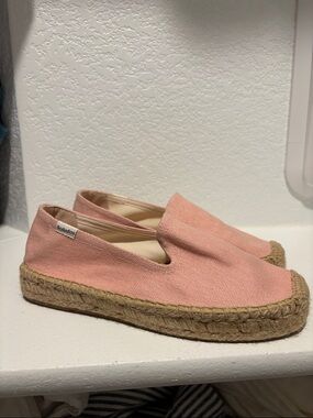 NEW Soludos Soft Pink Espadrille Flats Size 6 | Classic Canvas Jute Summer Shoes